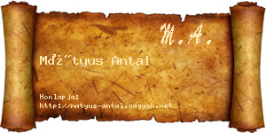 Mátyus Antal névjegykártya